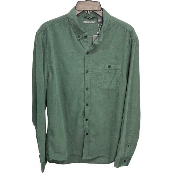 Michael Bastian Button Down Corduroy Shirt Mens Medium Sage Green - Picture 1 of 6